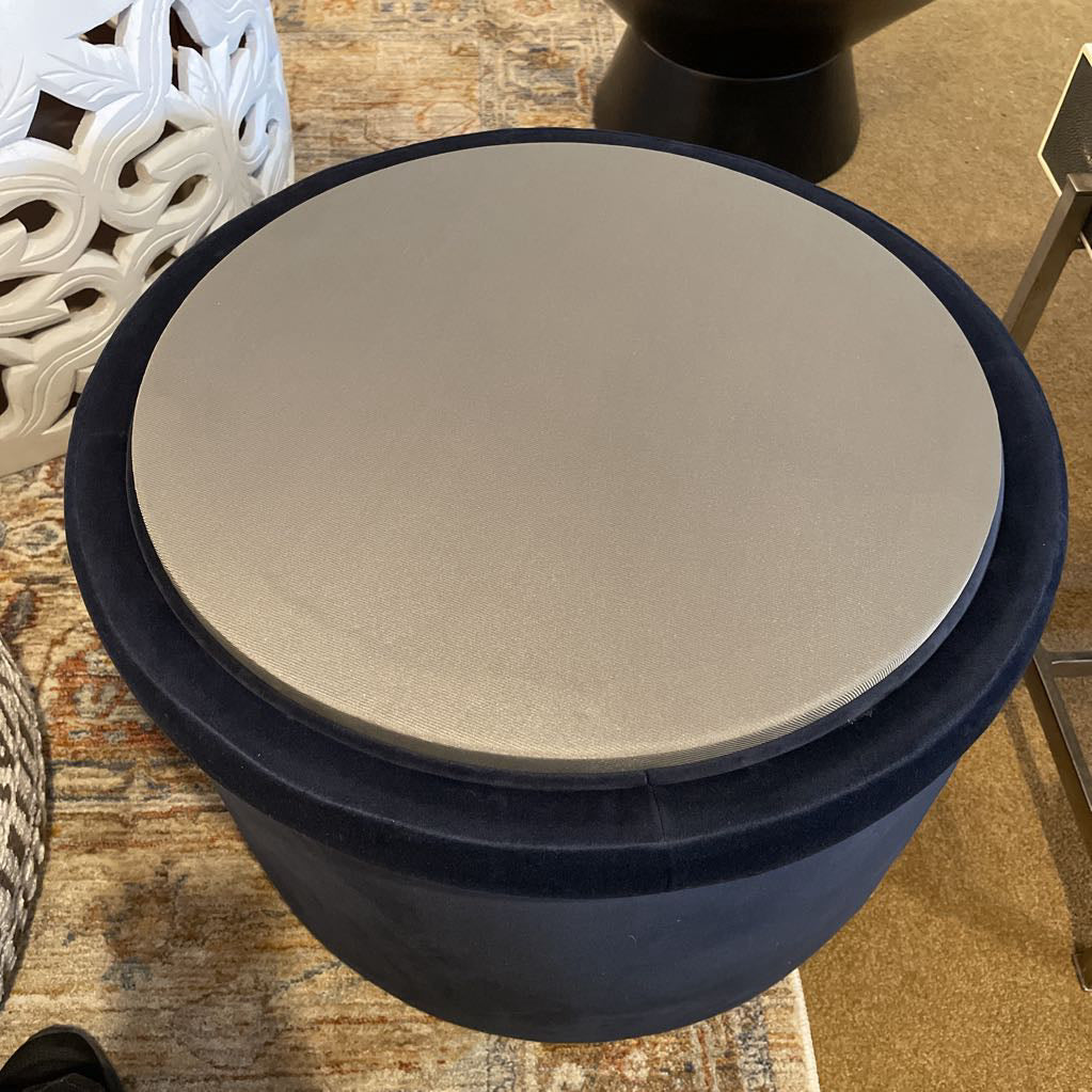 Velvet Round Storage Ottoman U OTTOMANS