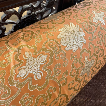 Chinese Chaise with Orange Bolster Pillow