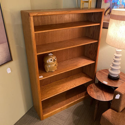 Wide Oak Bookcase