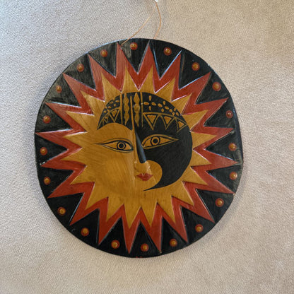 Large Wooden Sun & Moon
