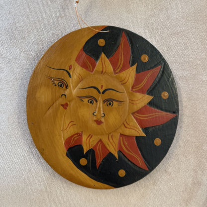 Large Wooden Sun & Moon