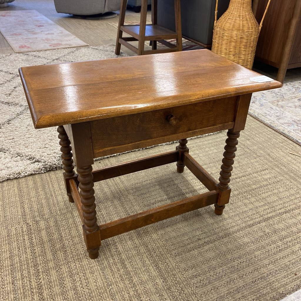 Barley Twist Side Table w/Drawer