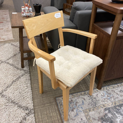 ROOM & BOARD Blonde Cherry Dining Arm Chair w/Cushion