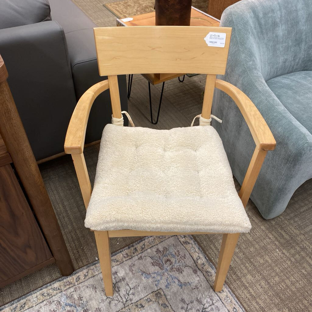 ROOM & BOARD Blonde Cherry Dining Arm Chair w/Cushion