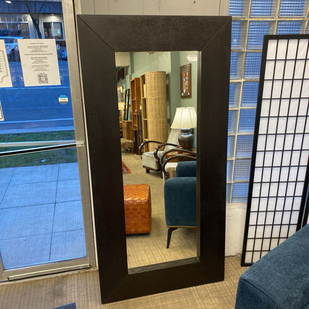 Large Black Rectangular Thick Frame Mirror