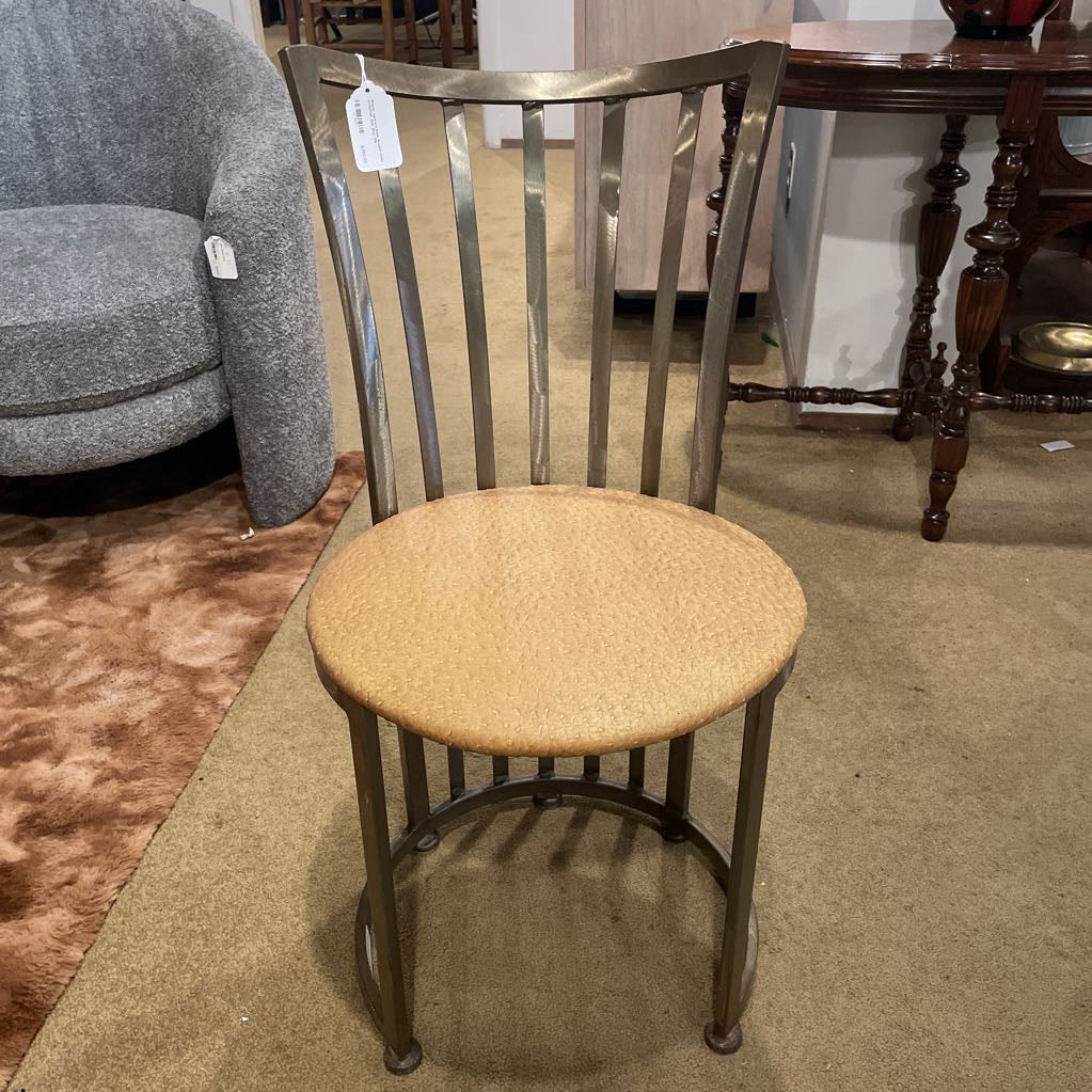 Shaver Howard Steel Accent Chair w/Ostrich Skin Seat U ACCENT CHAIRS