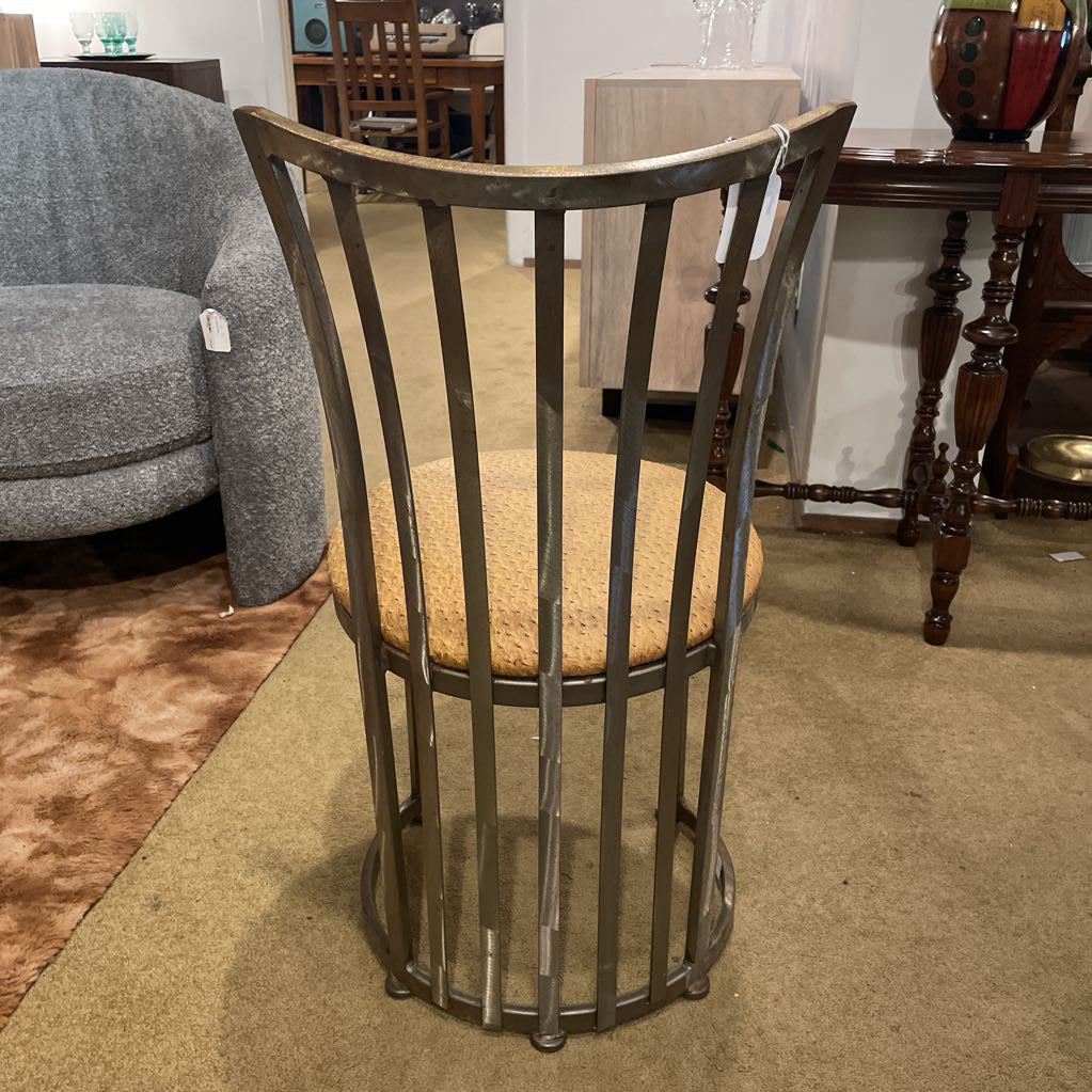 Shaver Howard Steel Accent Chair w/Ostrich Skin Seat U ACCENT CHAIRS