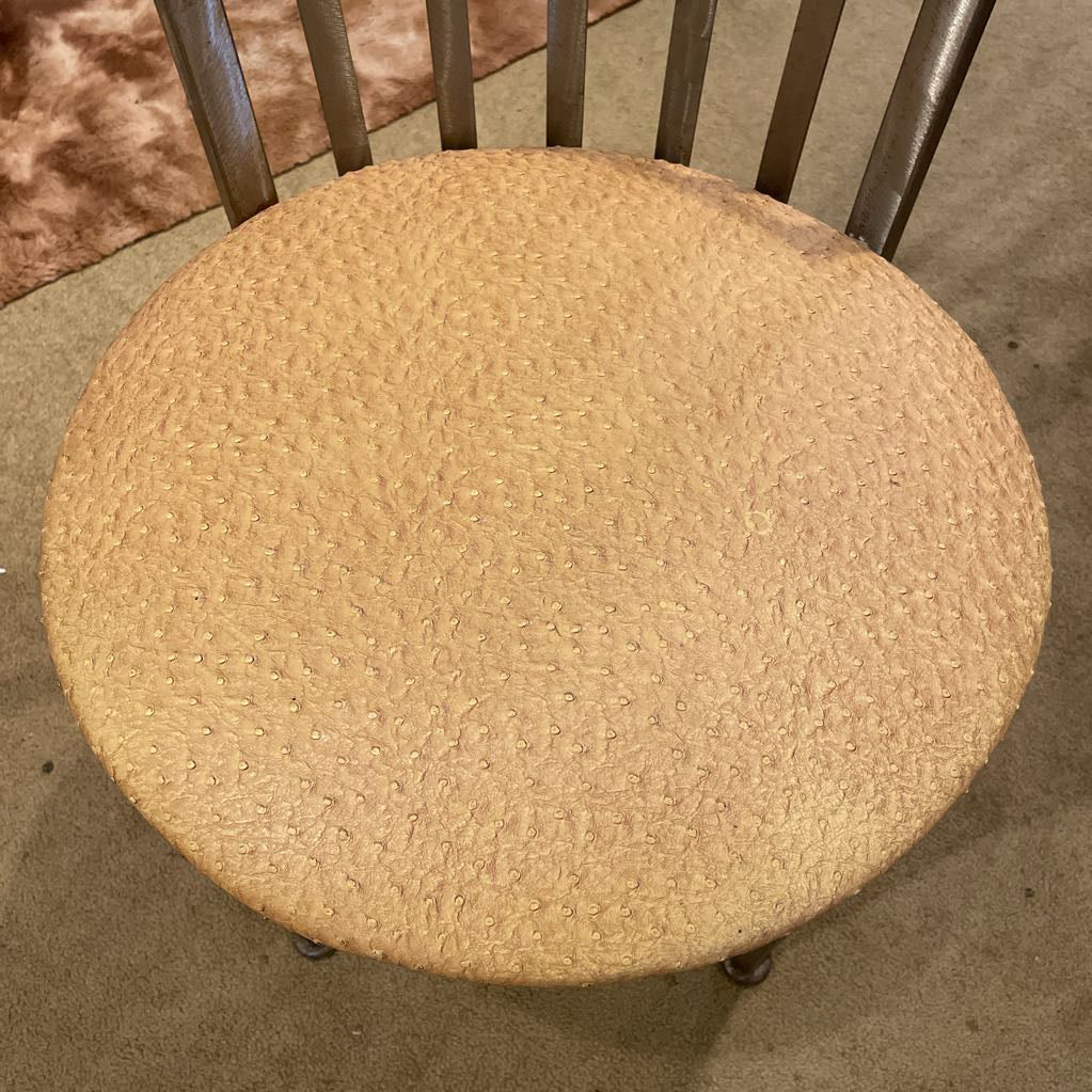 Shaver Howard Steel Accent Chair w/Ostrich Skin Seat U ACCENT CHAIRS