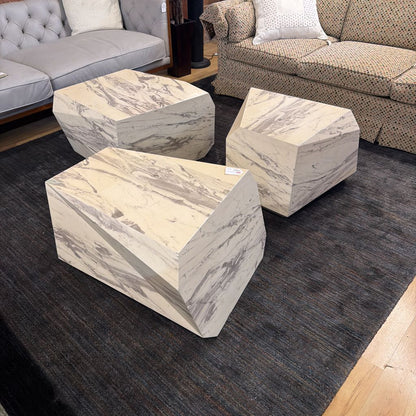 3 Piece Faux Stone Coffee Table