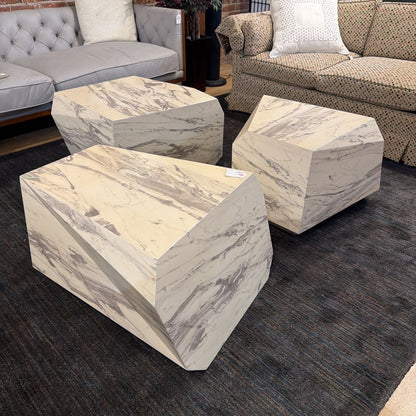 3 Piece Faux Stone Coffee Table