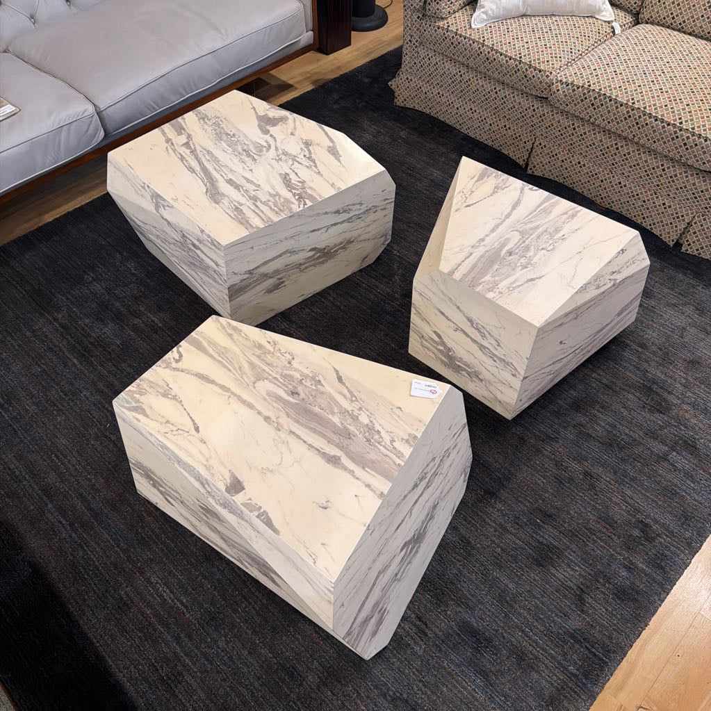 3 Piece Faux Stone Coffee Table