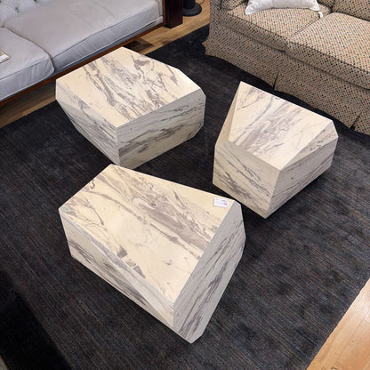 3 Piece Faux Stone Coffee Table