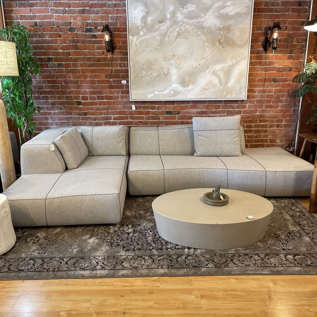 Pale Grey with Contrast Stitch B&B Italia Sectional