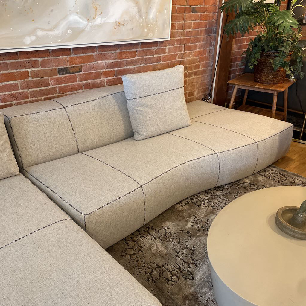 Pale Grey with Contrast Stitch B&B Italia Sectional