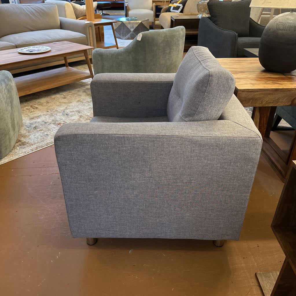 Modern Boxy Grey Accent Chair U ACCENT CHAIRS