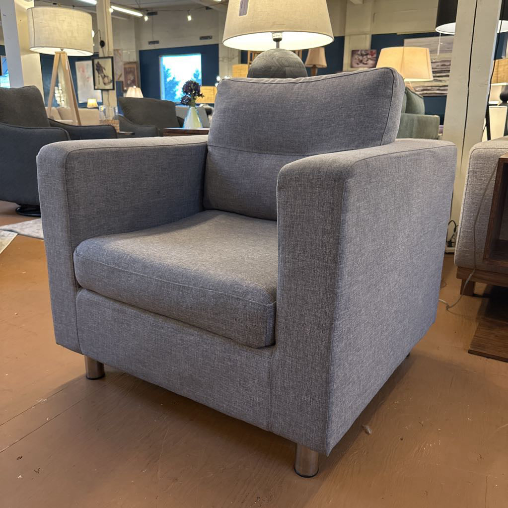 Modern Boxy Grey Accent Chair U ACCENT CHAIRS