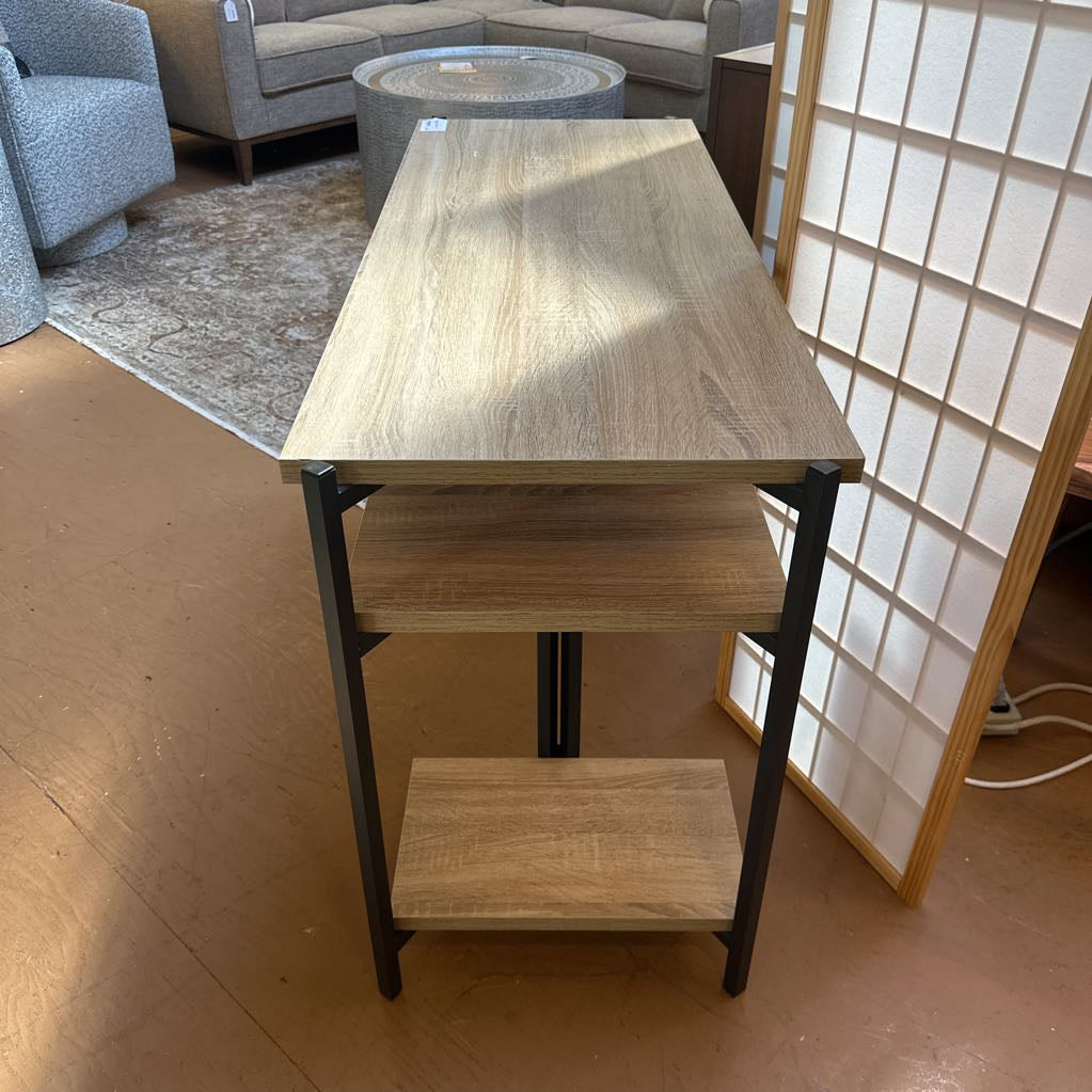 Grey Metal Frame Desk W/ Shelves