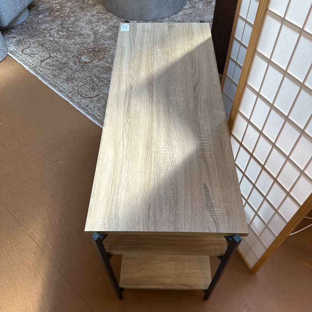 Grey Metal Frame Desk W/ Shelves