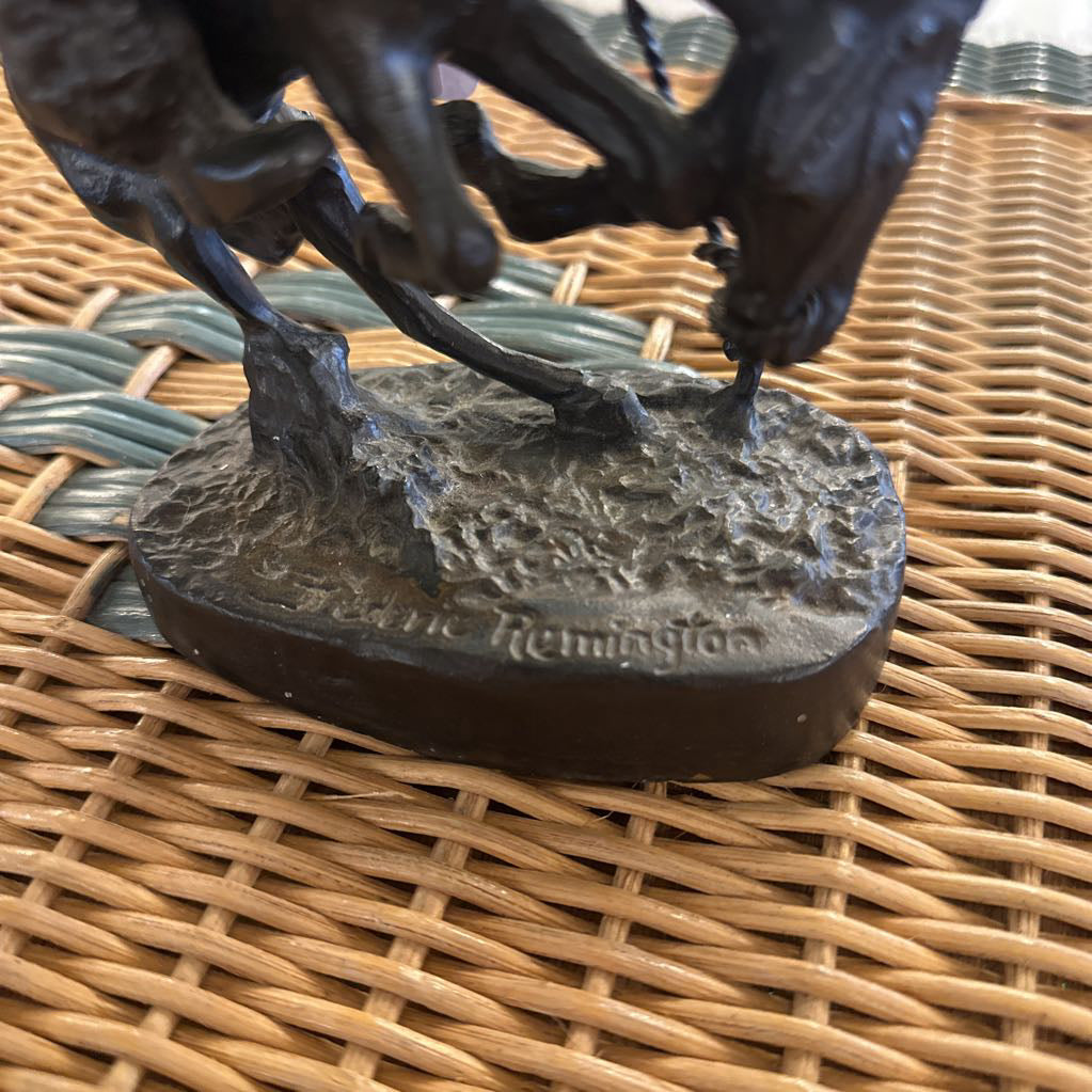 Vintage Fredric Remington Bronze Statue " The Rattlesnake"