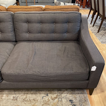 Sloped Arm Gray Tufted 2 Seat Sofa U SOFAS