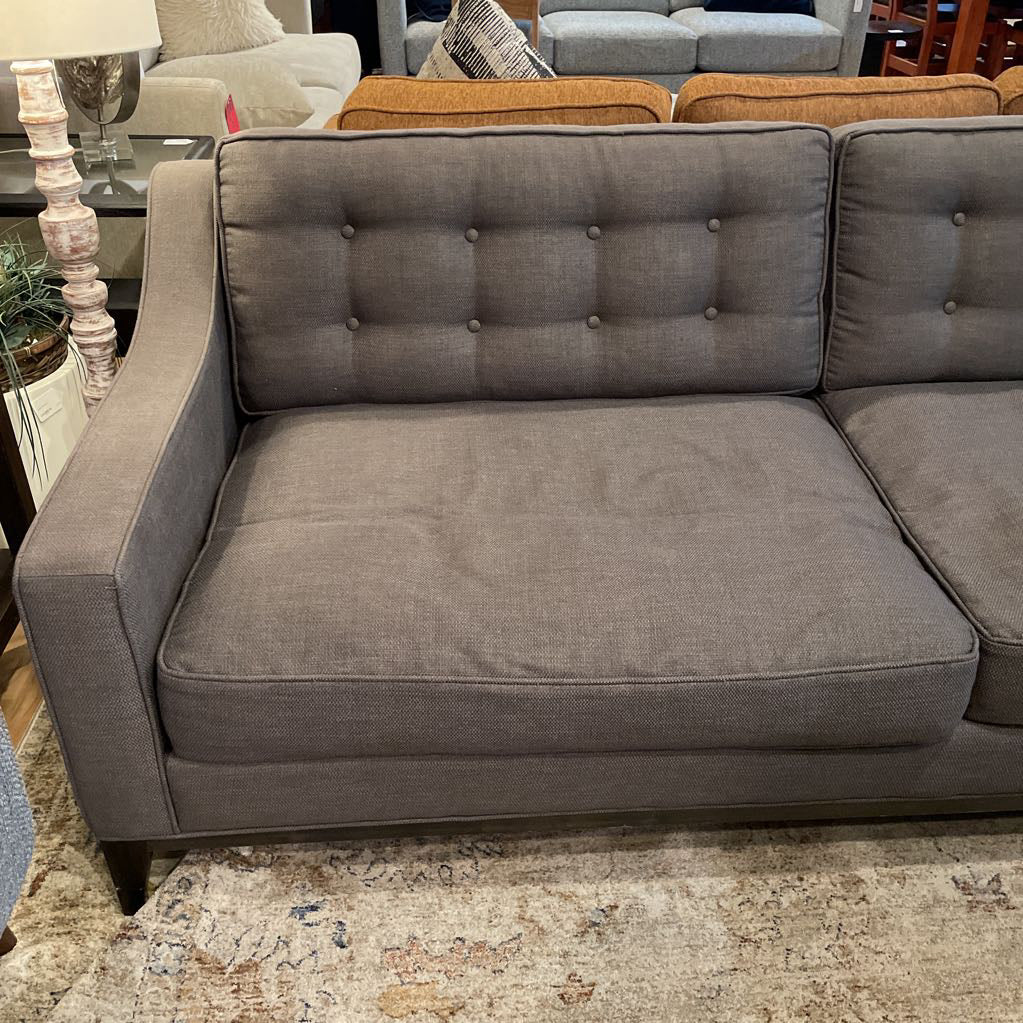 Sloped Arm Gray Tufted 2 Seat Sofa U SOFAS