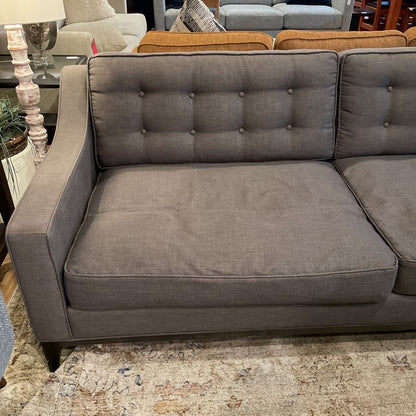 Sloped Arm Gray Tufted 2 Seat Sofa U SOFAS