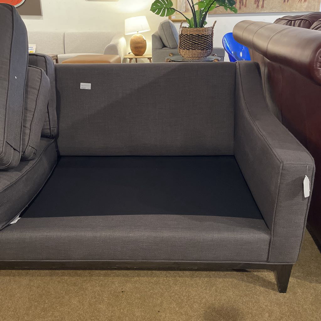 Sloped Arm Gray Tufted 2 Seat Sofa U SOFAS