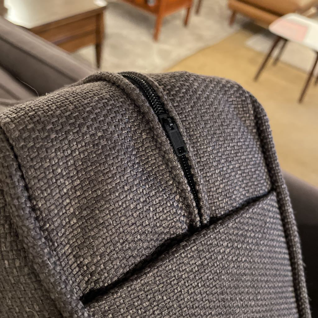 Sloped Arm Gray Tufted 2 Seat Sofa U SOFAS