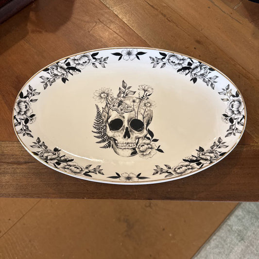 Large Platter w/ Skull Flowers and Moth SMALLS