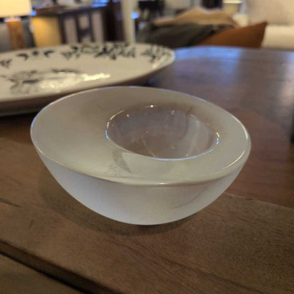 Heavy Frosted Glass Modern Paperweight SMALLS