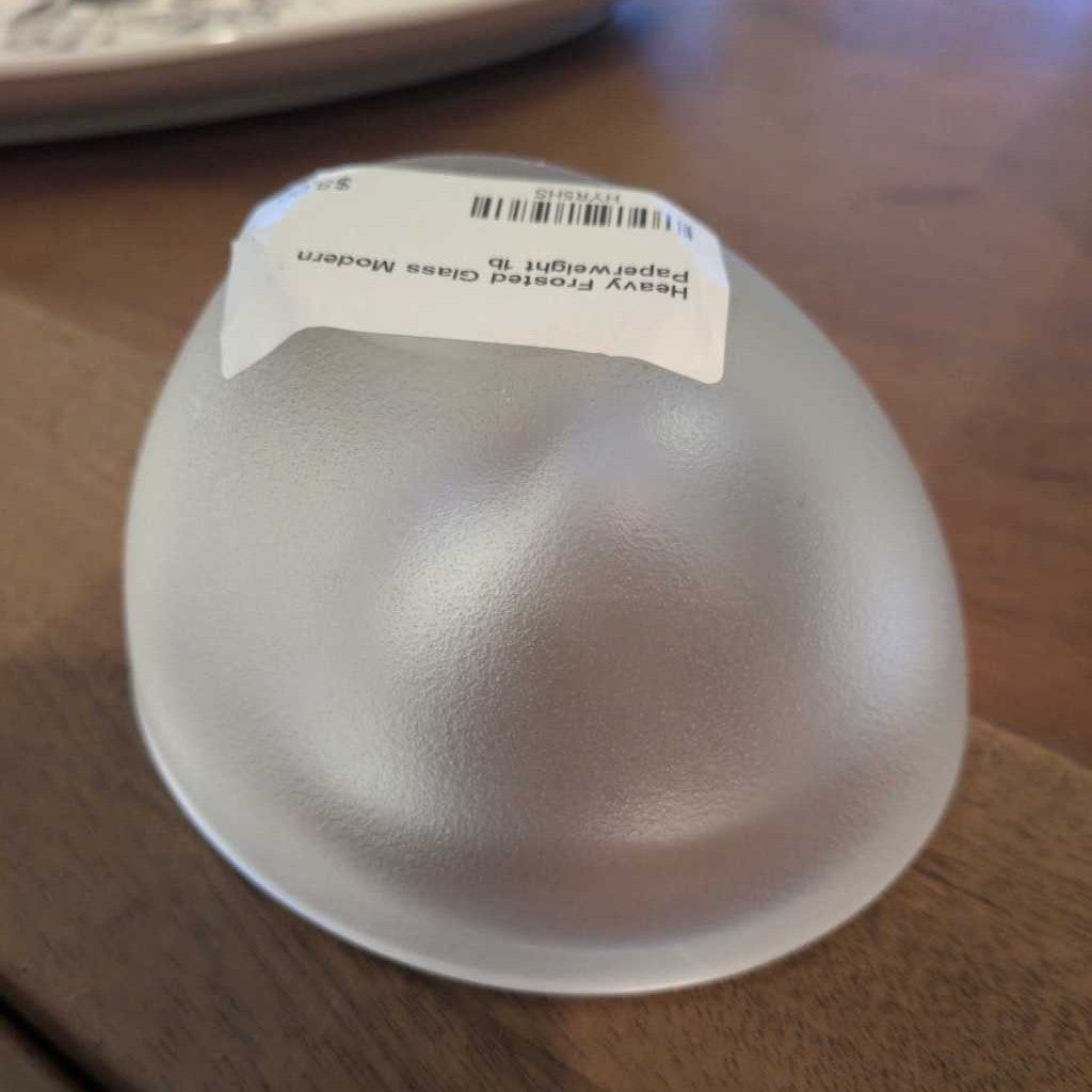 Heavy Frosted Glass Modern Paperweight SMALLS