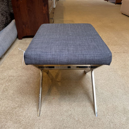 Charcoal & Chrome X-Base Foot Stool C STOOLS
