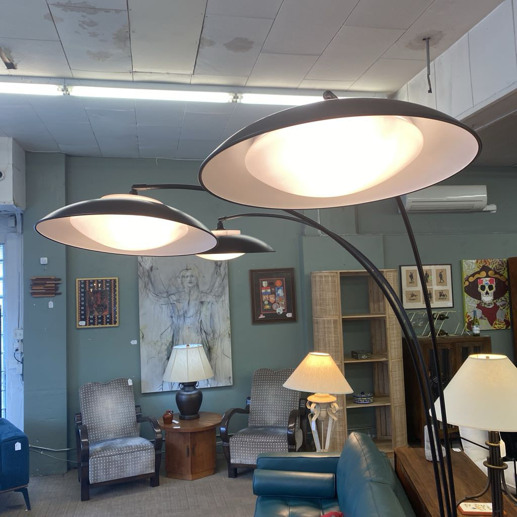 NOVA OF CALIFORNIA Black 3 Saucer Arc Lamp LAMPS
