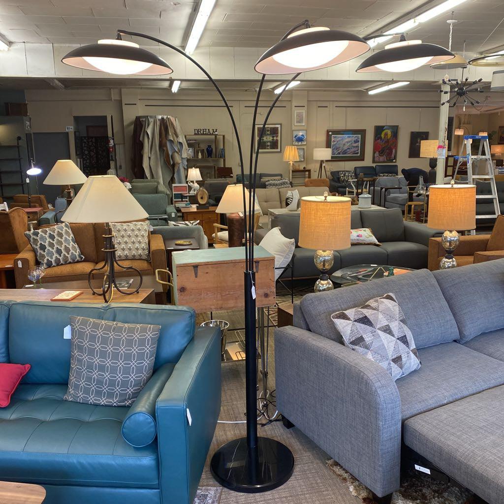 NOVA OF CALIFORNIA Black 3 Saucer Arc Lamp LAMPS