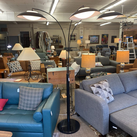 NOVA OF CALIFORNIA Black 3 Saucer Arc Lamp LAMPS