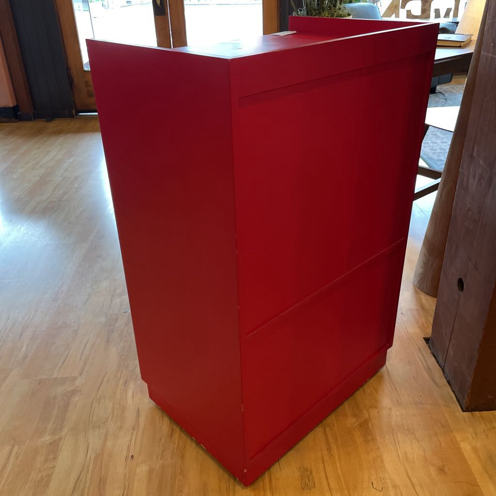 C&B Candy Red Wine Rack w/ Top Drawer & Glass Hangers