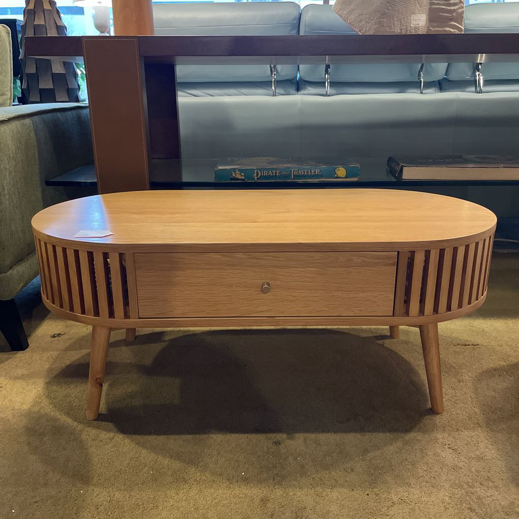 Houston Oval Coffee Table with Drawer C COFFEE TABLES