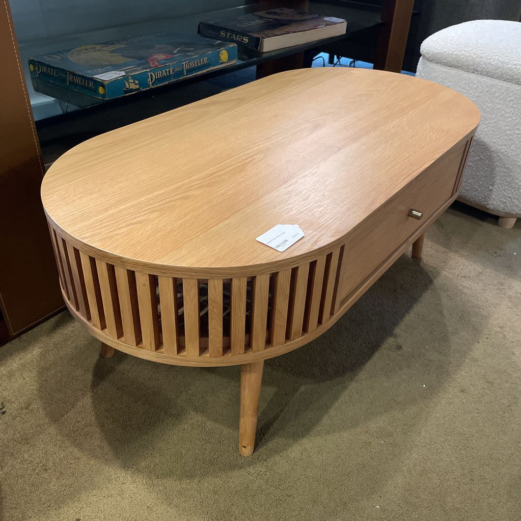 Houston Oval Coffee Table with Drawer C COFFEE TABLES