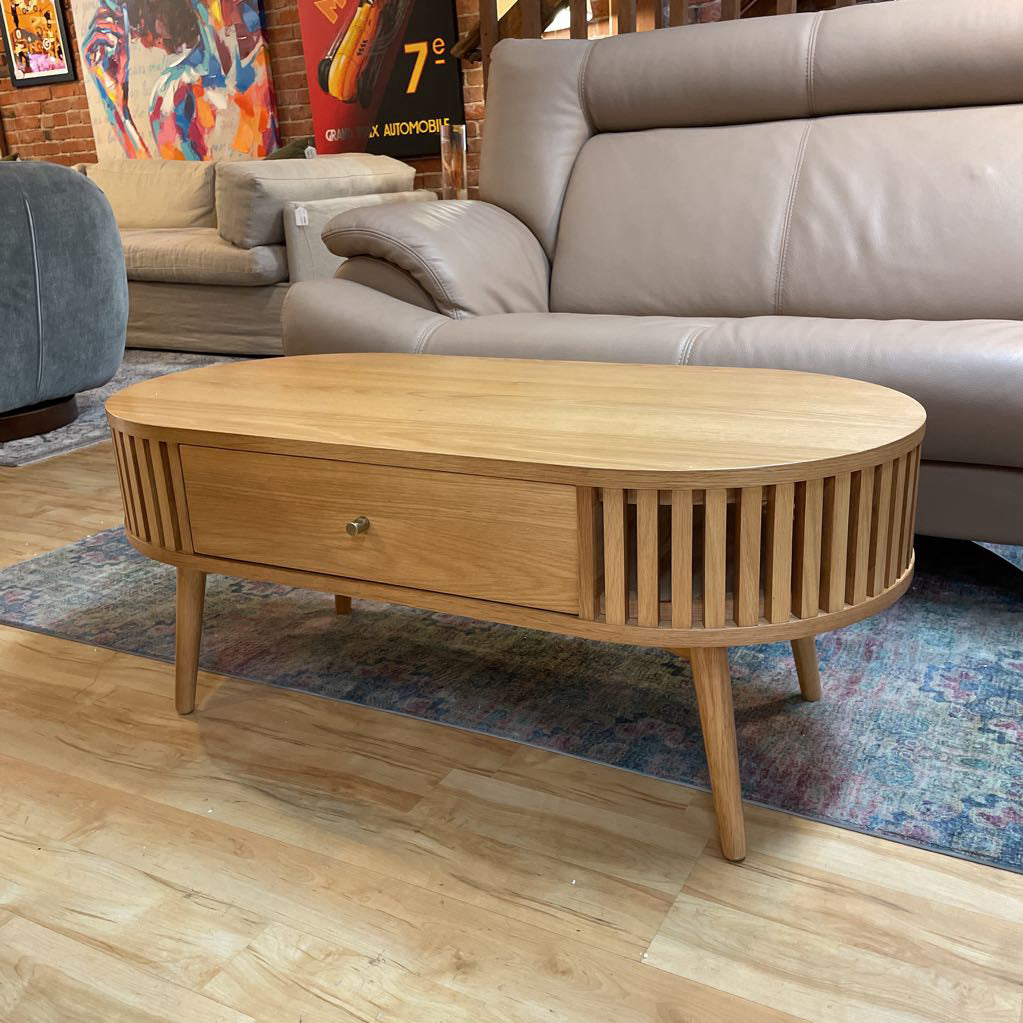 Houston Oval Coffee Table with Drawer C COFFEE TABLES