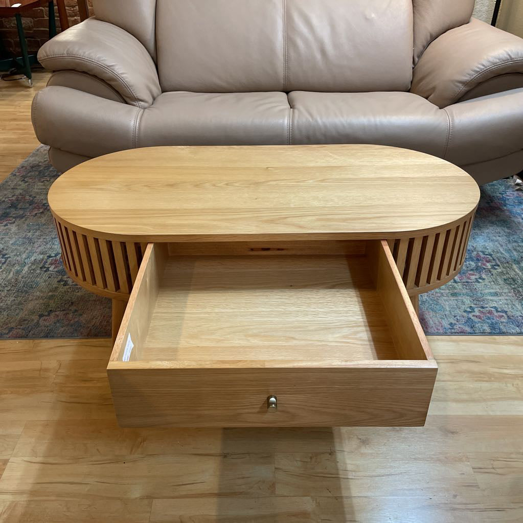 Houston Oval Coffee Table with Drawer C COFFEE TABLES