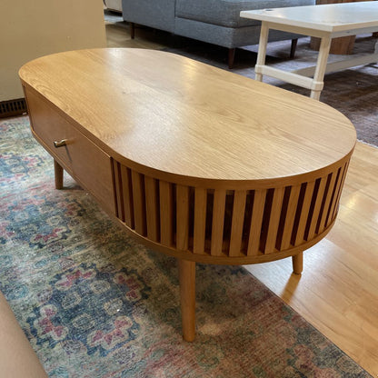 Houston Oval Coffee Table with Drawer C COFFEE TABLES