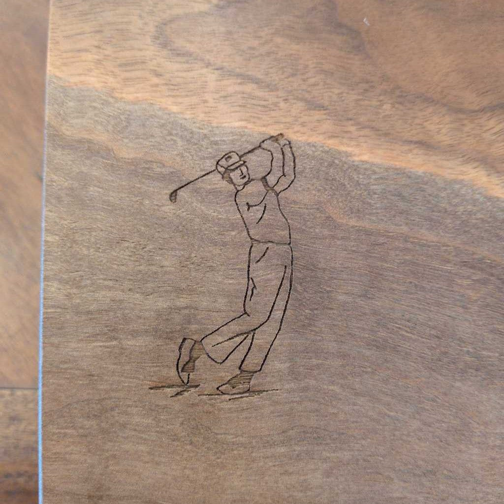 Wooden Box W/ Golf Supplies SMALLS
