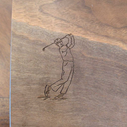Wooden Box W/ Golf Supplies SMALLS