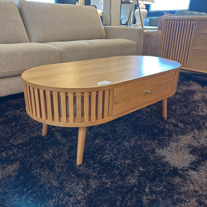 Houston Oval Coffee Table with Drawer C COFFEE TABLES