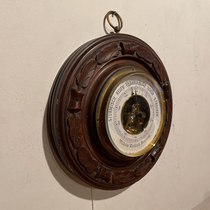 Wilhelm Kokuck Hamburg Barometer with Wooden Frame