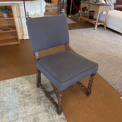 Grey Upholstered Spiral Leg Side Chair U ACCENT CHAIRS