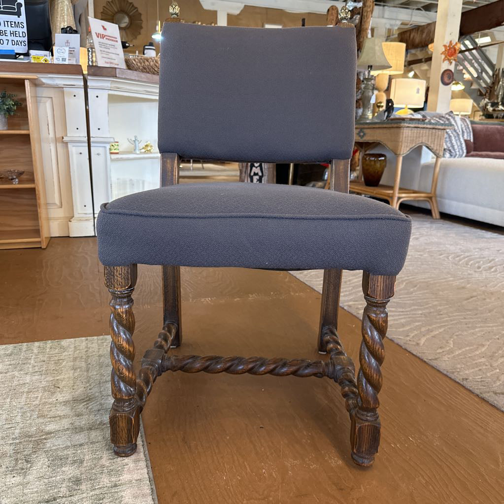 Grey Upholstered Spiral Leg Side Chair U ACCENT CHAIRS