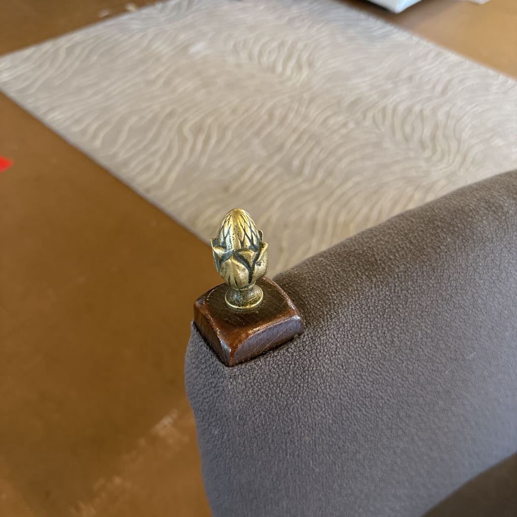 Grey Upholstered Spiral Leg Side Chair U ACCENT CHAIRS