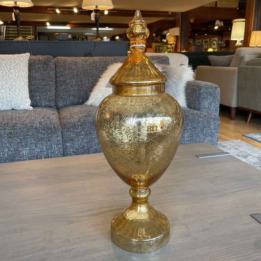 Speckled Gold Glass Pedestal Urn SMALLS