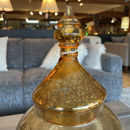 Speckled Gold Glass Pedestal Urn SMALLS